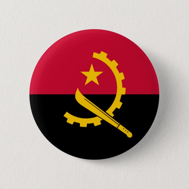 Flag of Angola 6 Cm Round Badge (Front)