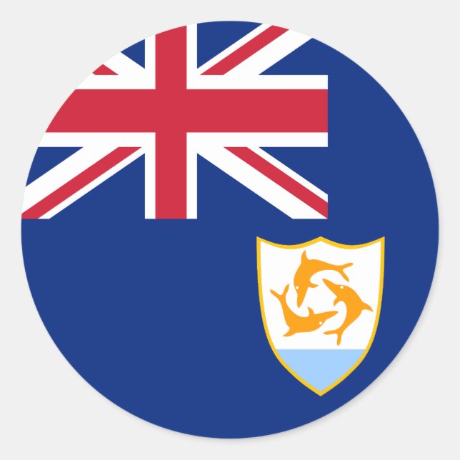 Flag of Anguilla Classic Round Sticker (Front)
