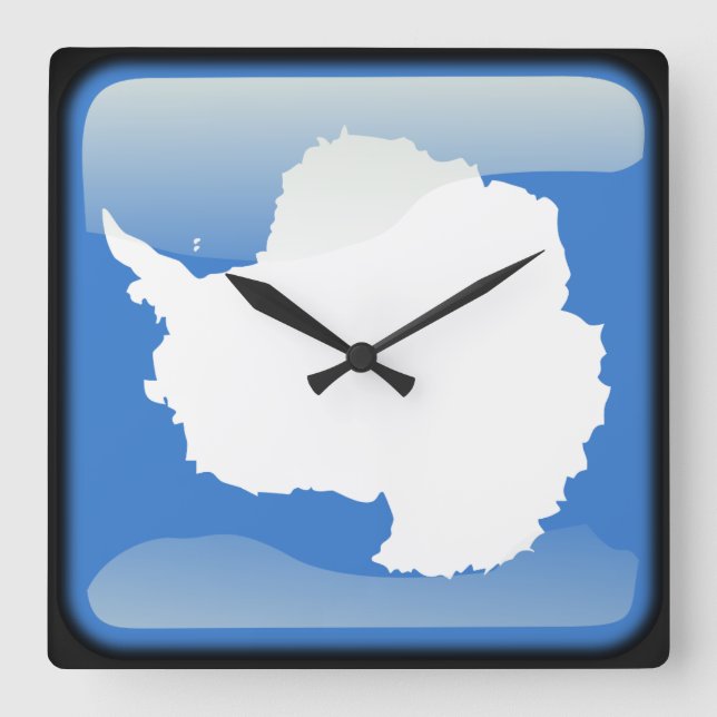 Flag of Antarctica Square Wall Clock (Front)