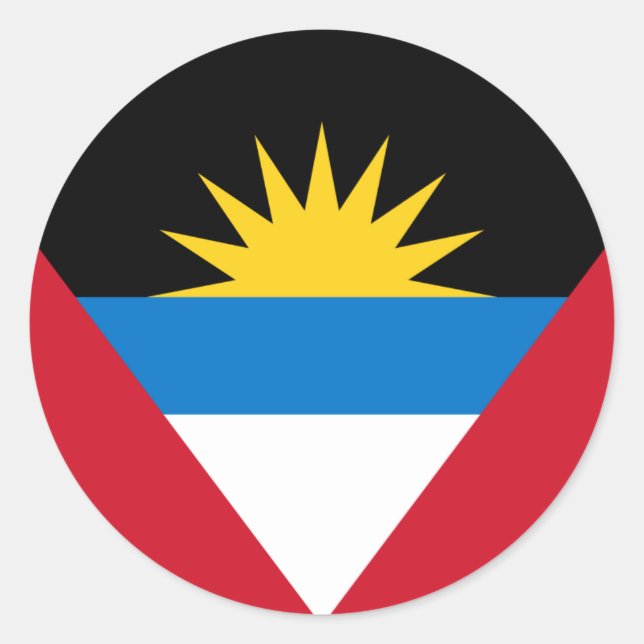 Flag of Antigua and Barbuda, Antiguan Barbudan Classic Round Sticker (Front)