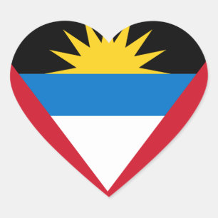 Flag of Antigua and Barbuda Heart Sticker