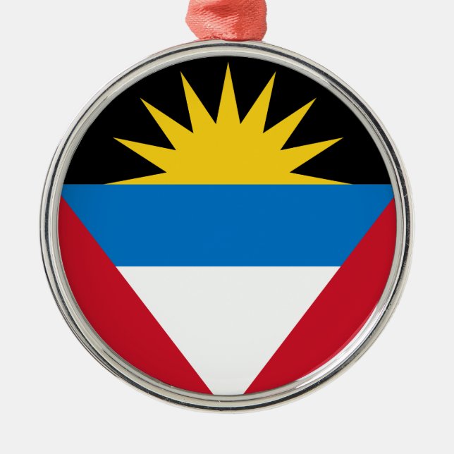 Flag of Antigua and Barbuda Metal Tree Decoration (Front)