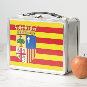 Flag of Aragón (autonomous community) Spain Metal Lunch Box