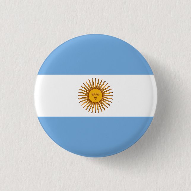 Flag of Argentina 3 Cm Round Badge (Front)