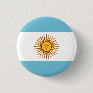 Flag of Argentina 3 Cm Round Badge