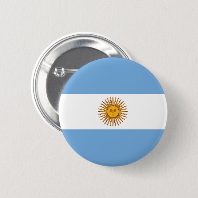 Flag of Argentina 6 Cm Round Badge (Front & Back)