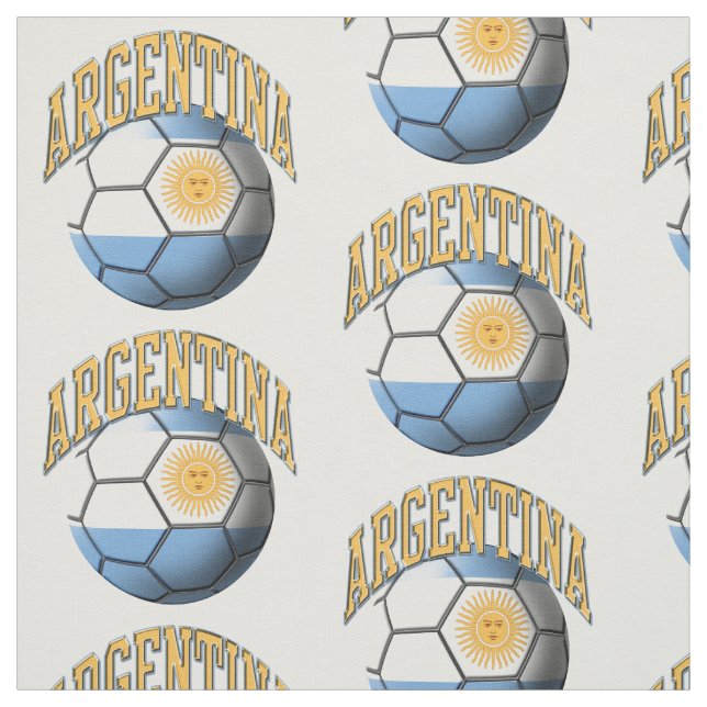 Flag of Argentina Argentines Soccer Ball Pattern Fabric (Swatch)