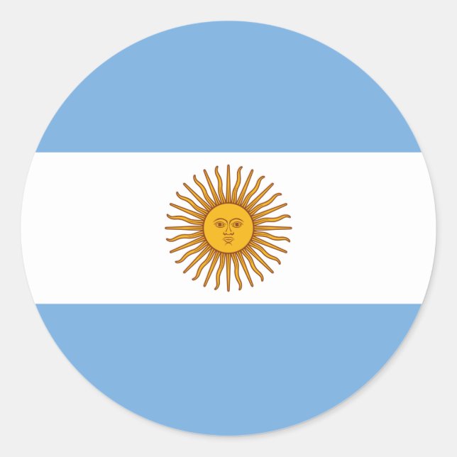 Flag of Argentina - Bandera de Argentina Classic Round Sticker (Front)