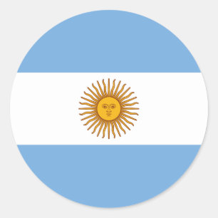 Flag of Argentina - Bandera de Argentina Classic Round Sticker