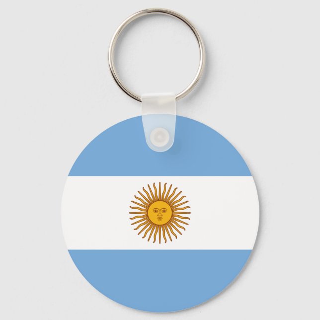 Flag of Argentina Bandera De Argentina Key Ring (Front)