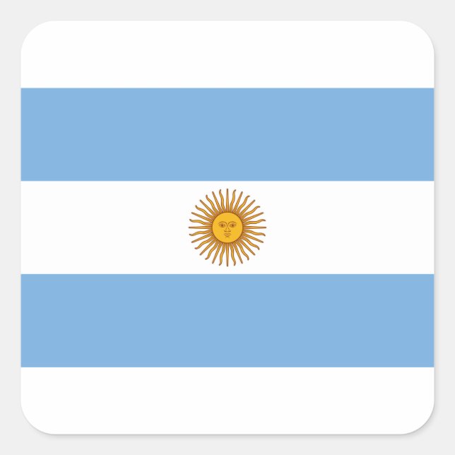 Flag of Argentina - Bandera de Argentina Square Sticker (Front)