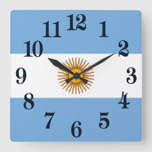 Flag of Argentina Bandera De Argentina Square Wall Clock