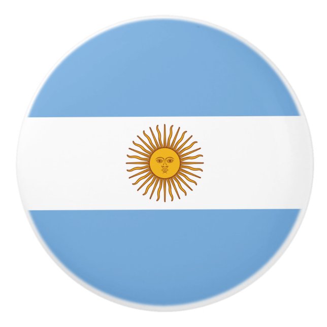 Flag of Argentina Ceramic Knob (Front)