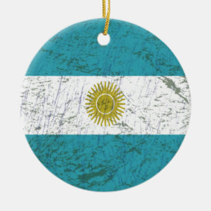 Flag of Argentina Ceramic Tree Decoration