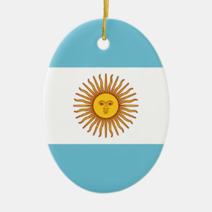 Flag of Argentina Ceramic Tree Decoration