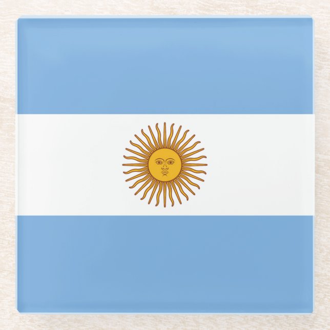 Flag of Argentina Glass Coaster (Front)