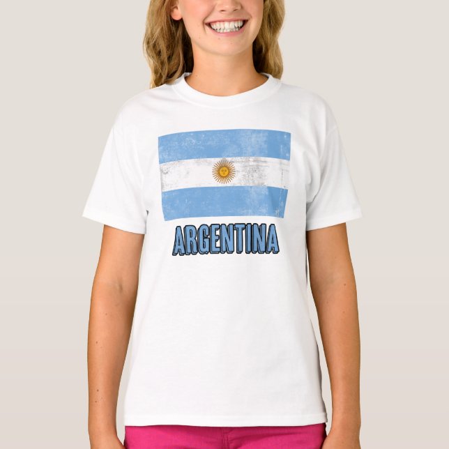 Flag of Argentina (Grunge look) T-Shirt (Front)