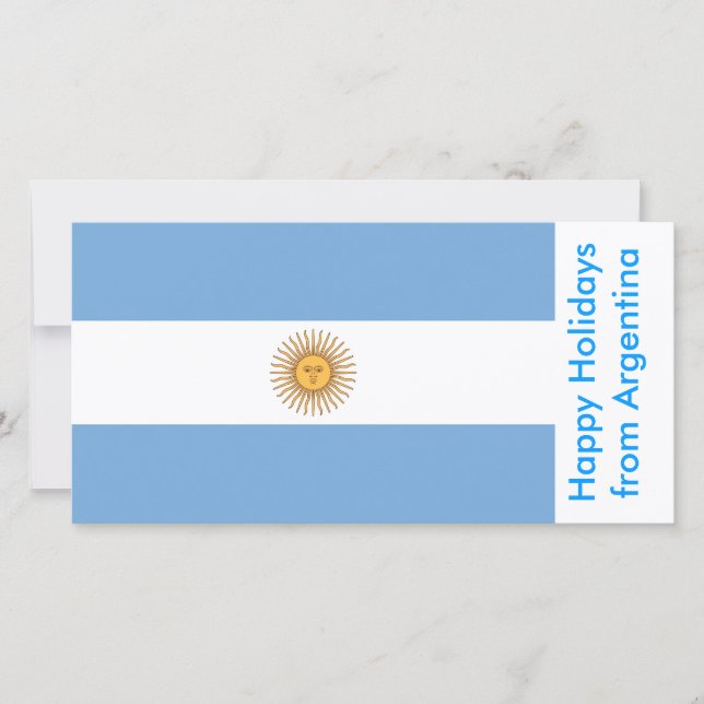 Flag of Argentina, Happy Holidays from Argentina Holiday Card (Front)
