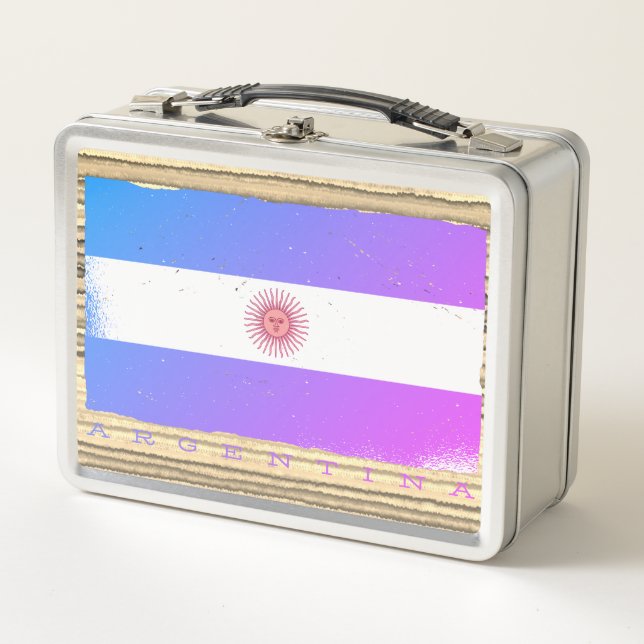 Flag of ARGENTINA Metal Lunch Box (Front)