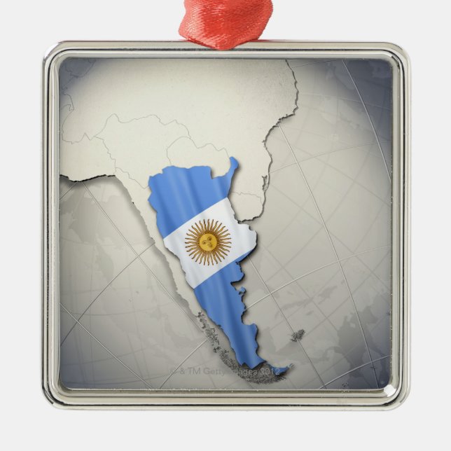 Flag of Argentina Metal Tree Decoration (Front)