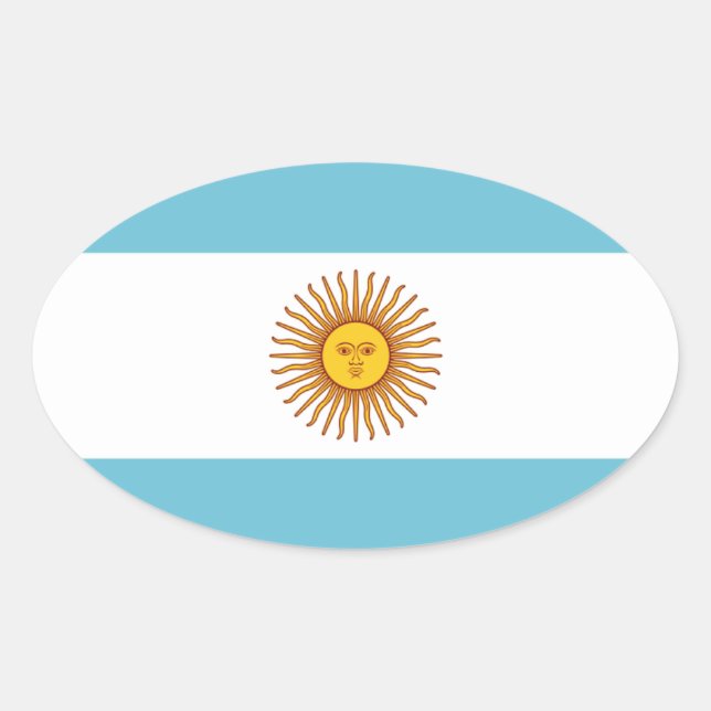Flag of Argentina Oval Sticker (Front)
