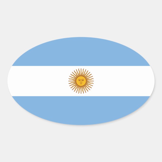 Flag of Argentina Sticker (Oval) (Front)