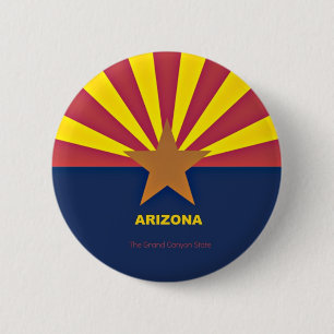 Flag of Arizona 6 Cm Round Badge