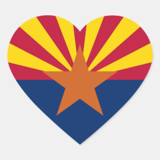 Flag of Arizona Heart Sticker