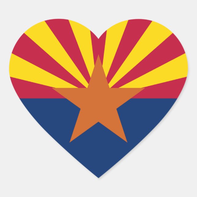 Flag of Arizona Heart Sticker (Front)
