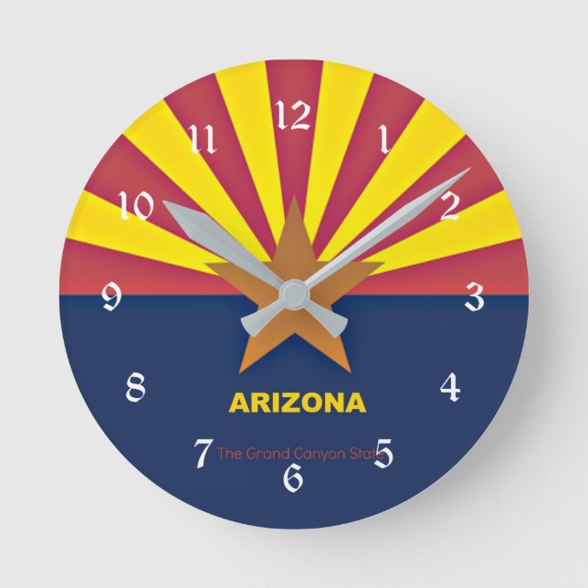 Flag of Arizona Watch Round Clock (Front)