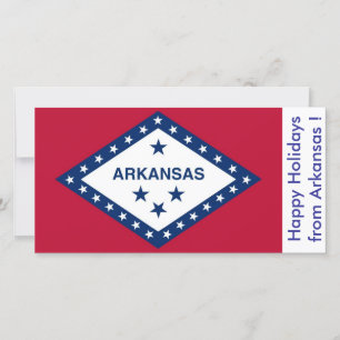Flag of Arkansas, Happy Holidays from U.S.A. Holiday Card