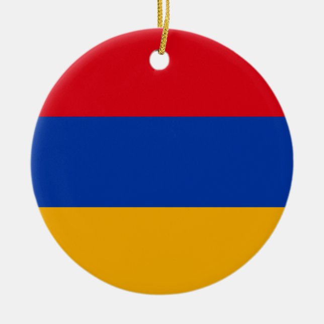 Flag of Armenia Ceramic Tree Decoration (Front)