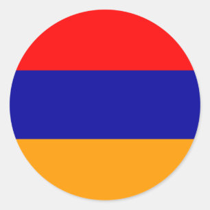 Flag of Armenia colours and design Classic Round Sticker
