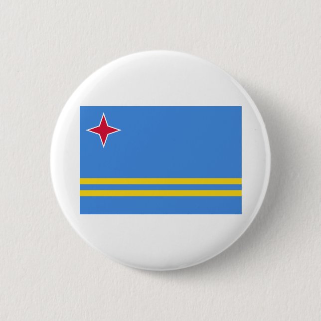 Flag of Aruba 6 Cm Round Badge (Front)