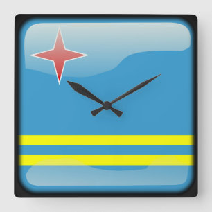 Flag of Aruba Square Wall Clock