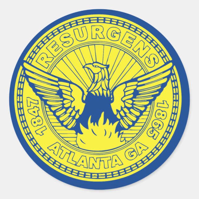 Flag of Atlanta, Georgia Classic Round Sticker (Front)