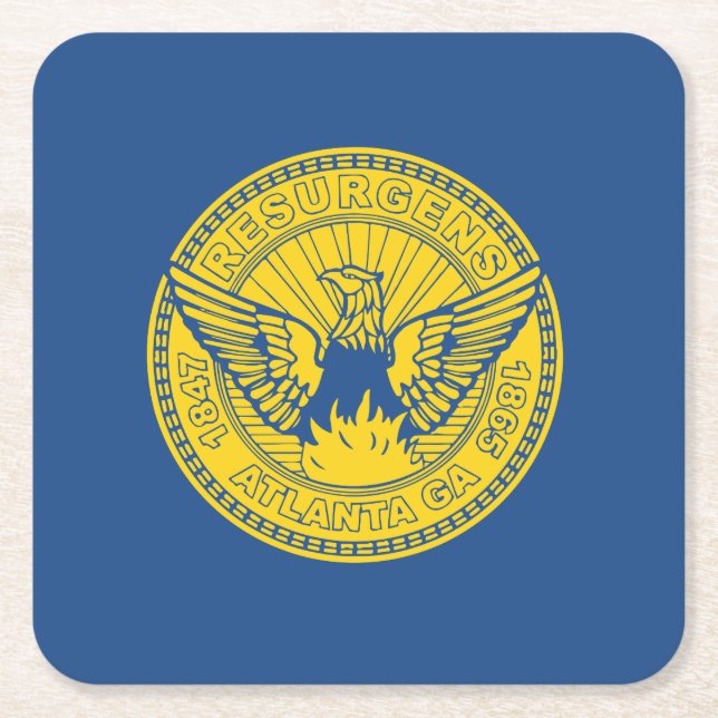 Flag of Atlanta, Georgia Square Paper Coaster (Front)