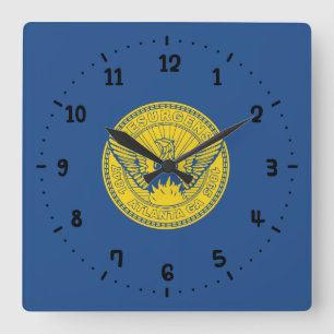 Flag of Atlanta, Georgia Square Wall Clock