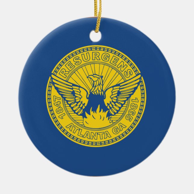 Flag of Atlanta (Georgia, USA) Ceramic Tree Decoration (Front)