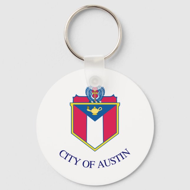 Flag of Austin, Texas Key Ring (Front)
