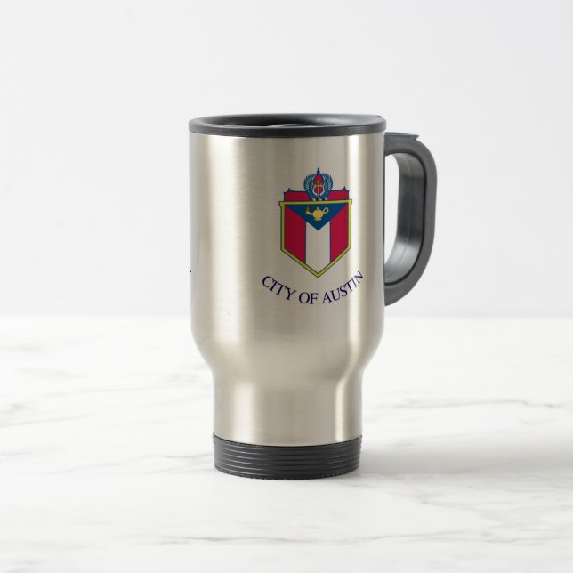 Flag of Austin, Texas Travel Mug (Front Right)
