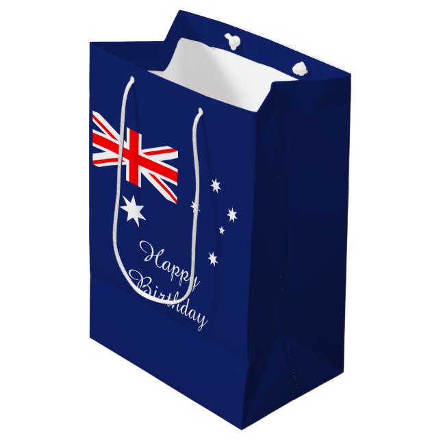 Flag of Australia birthday Medium Gift Bag (Front Angled)
