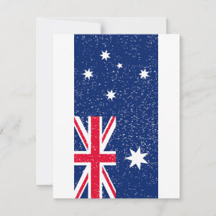 Flag of Australia, vintage Holiday Card