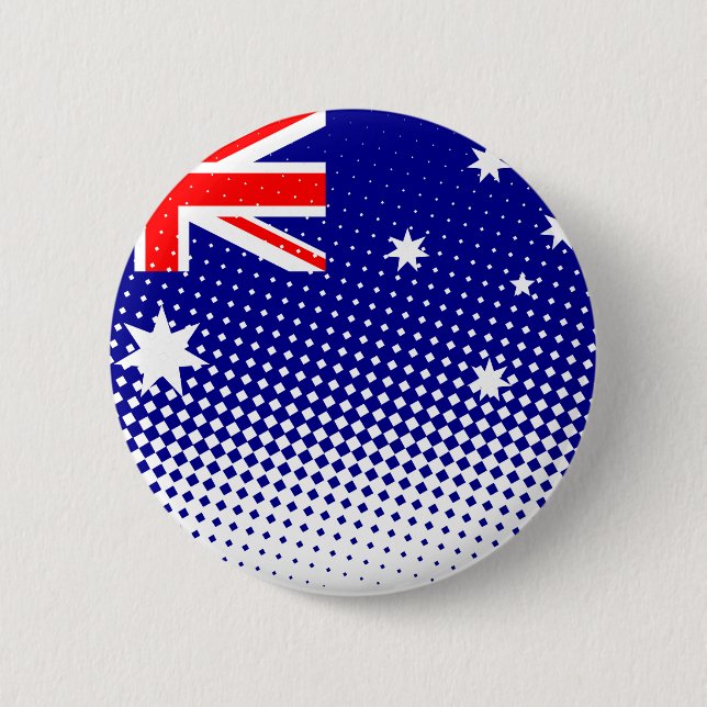 Flag Of Australia With Halftone Effect 6 Cm Round Badge (Front)