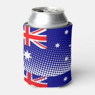 Flag Of Australia With Halftone Effect Can Cooler
