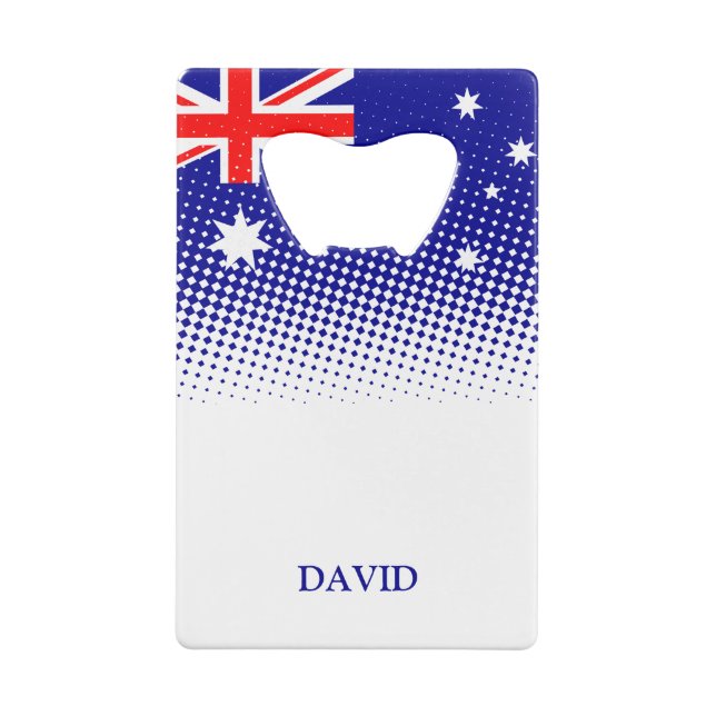 Flag Of Australia With Halftone Effect Credit Card (Back)