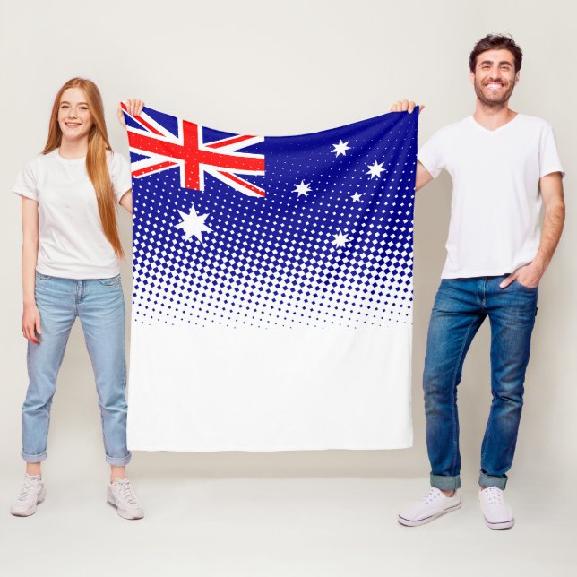 Flag Of Australia With Halftone Effect Fleece Blanket (In Situ)