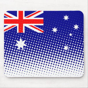 Flag Of Australia With Halftone Effect Mouse Mat