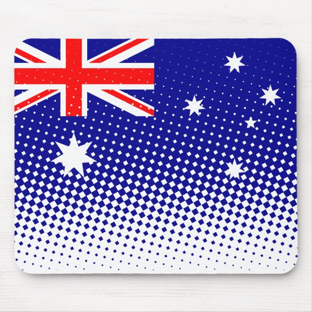 Flag Of Australia With Halftone Effect Mouse Mat (Front)