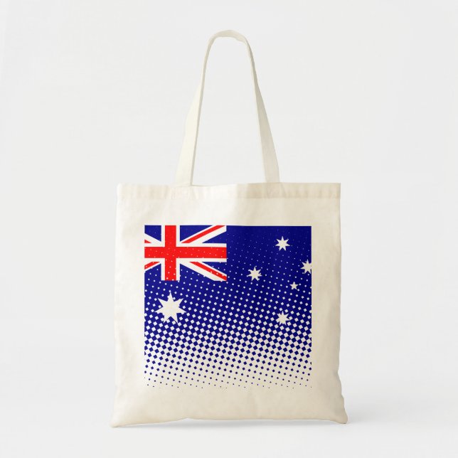 Flag Of Australia With Halftone Effect Tote Bag (Front)